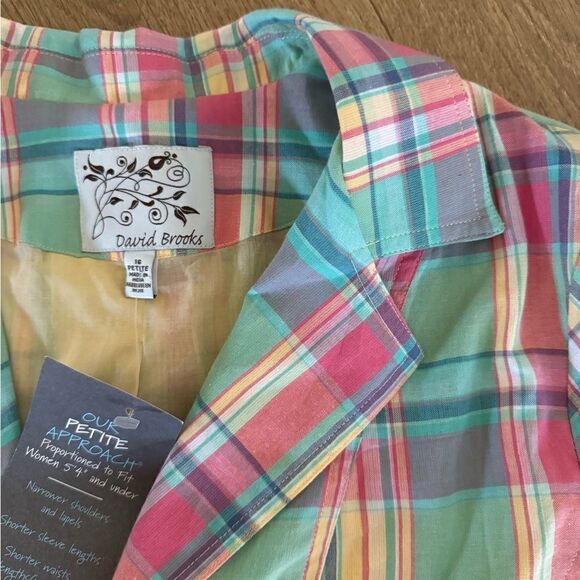 Vintage plaid pastel blazer NWT - Picture 2 of 3
